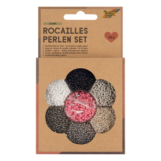 Folia Seed Beads Set 4mm Silver