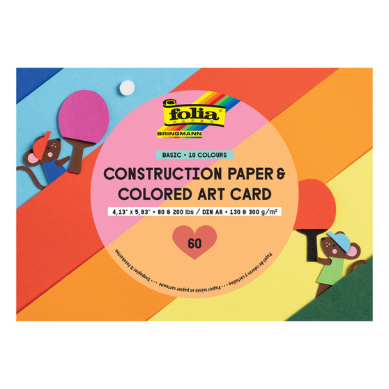 Folia Paper & Cardstock Pad Basic 4x6" 60 Sheets