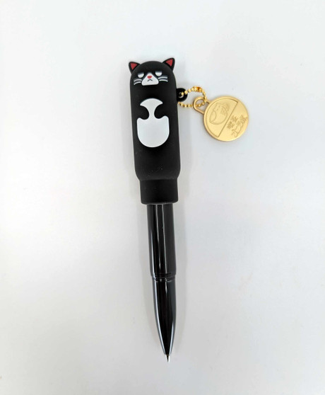 Punilabo Mini Ballpoint Pen Dark Grey Cat