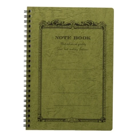 Apica CD Twin Ring Notebook A5 Olive Kanran
