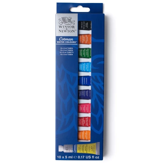 Winsor & Newton Cotman Watercolour 5ml Tube Set of 10