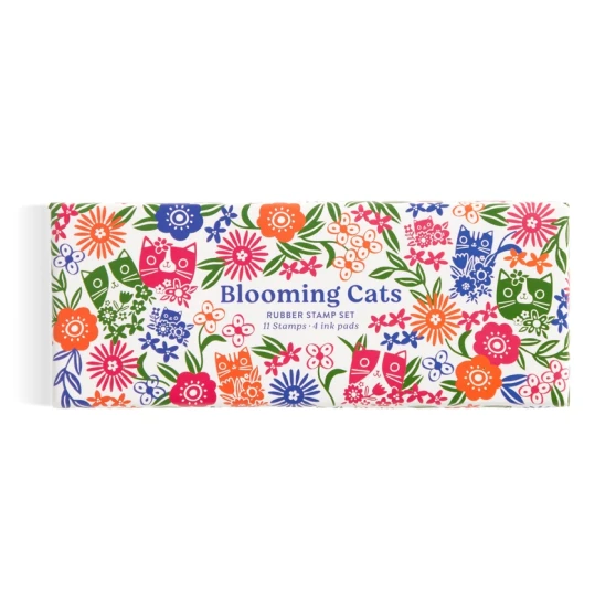 Rubber Stamp Set Blooming Cats