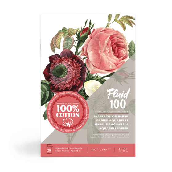 Fluid 100 Fold-over Pad 140lb 6x9" Hot Press