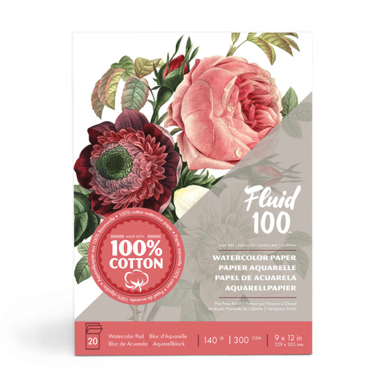 Fluid 100 Fold-over Pad 140lb 9x12 Hot Press