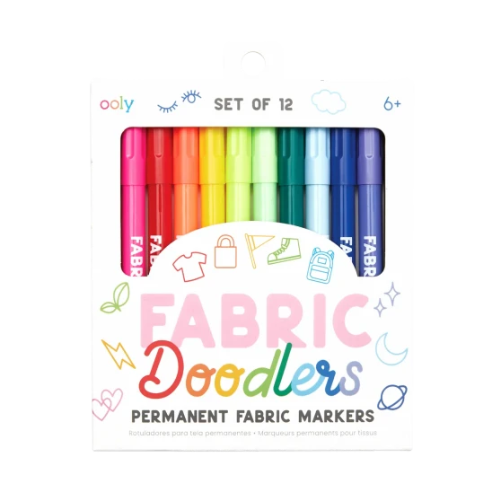OOLY Fabric Doodlers Markers Set of 12