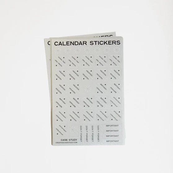 Case Study Wall Calendar Stickers Chrome