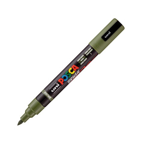POSCA Acrylic Paint Marker Brush PC-5BR Khaki Green