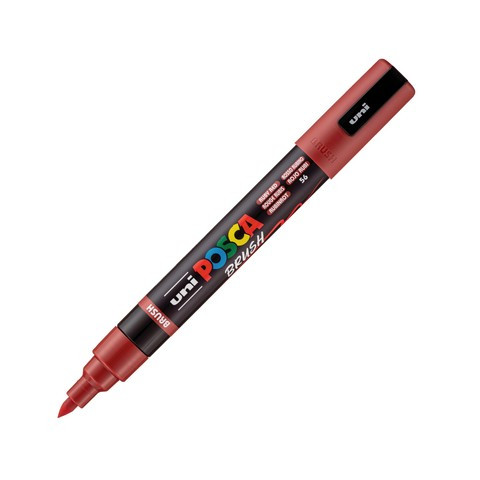POSCA Acrylic Paint Marker Brush PC-5BR Ruby Red
