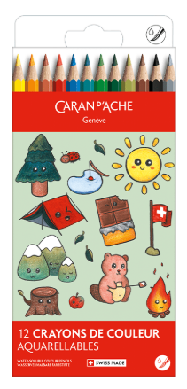 Caran d'Ache Swisscolor Watercolour Pencils Swiss Mountains Set of 12