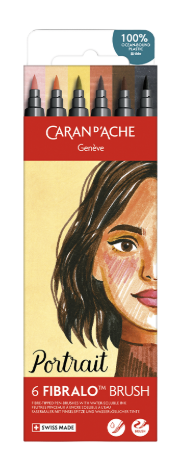 Caran d'Ache Fibralo Brush Portrait Set of 6