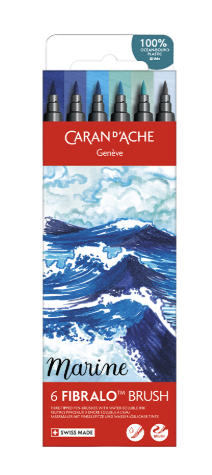 Caran d'Ache Fibralo Brush Marine Set of 6