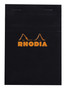 Rhodia Classic Stapled Notepad 4x6 Graph Black Cover