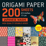 Origami Paper 200 Sheet Japanese Washi Patterns 6 3/4"