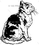 100 Proof Press Rubber Stamp Cat Sitting