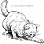 100 Proof Press Rubber Stamp Cat Clawing