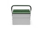 Metalplus Compact Toolbox Grey with Green Top