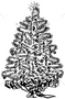 100 Proof Press Rubber Stamp Decorated Christmas Tree