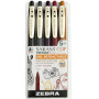 Zebra SARASA Clip Vintage Gel Retractable Pens Light 5 Set