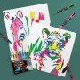 POSCA Paint-By-Number Canvas Kit Rainbow Safari