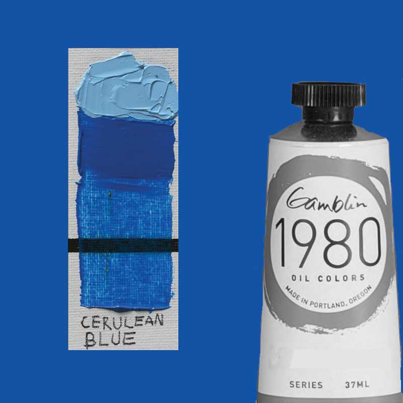 Gamblin 1980 Oil Colors 37ml Cerulean Blue