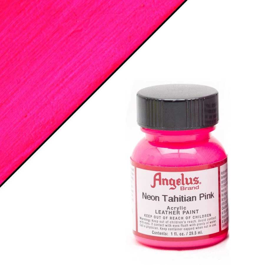 725-01-121 Angelus Neon Acrylic Leather Paint for Shoes, Boots, Jackets,  Art, Customizing, Sneakers, Bags, & More - Tahitian Pink - 1oz