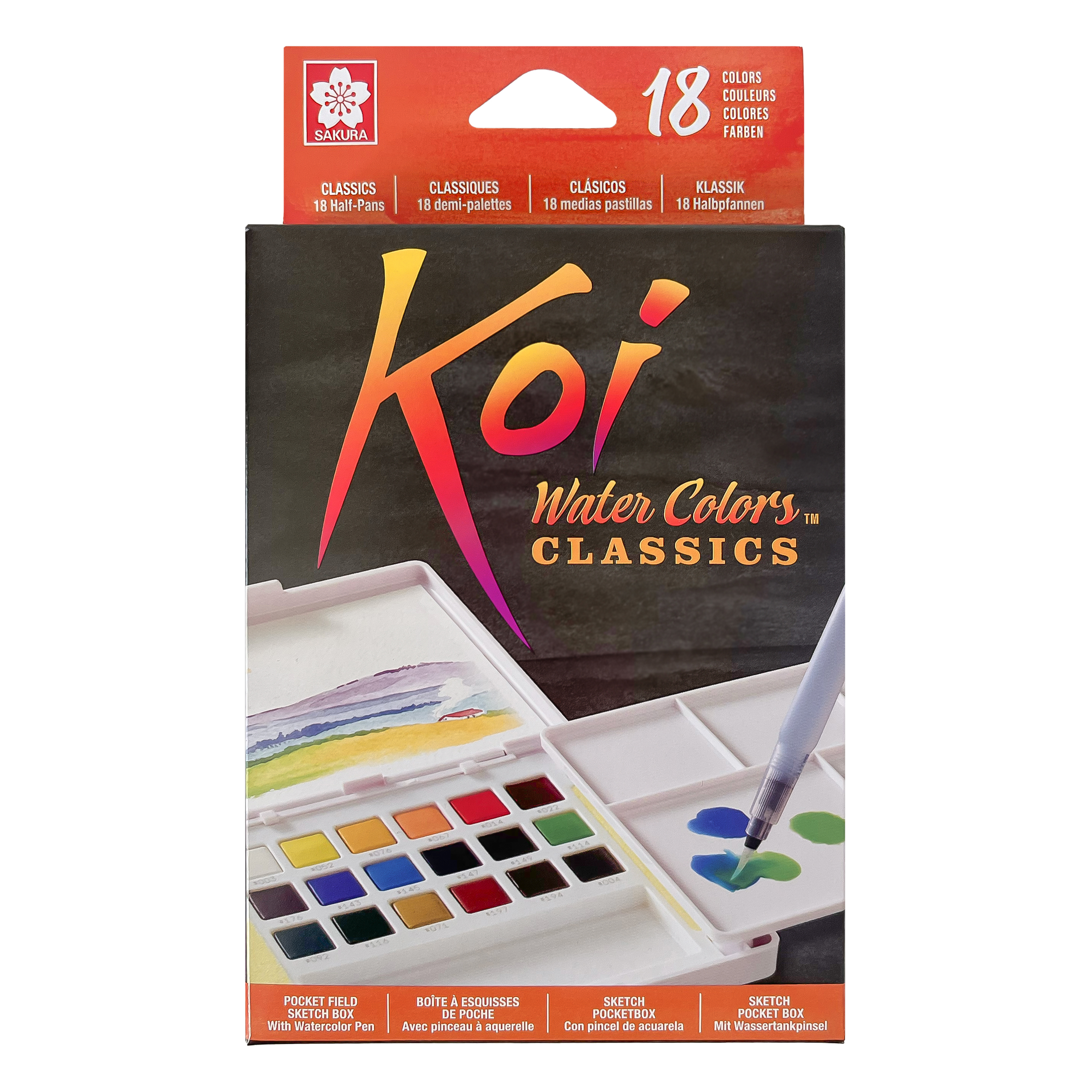 Sakura Koi Pocket Watercolor paint set of 18 | Wet Paint