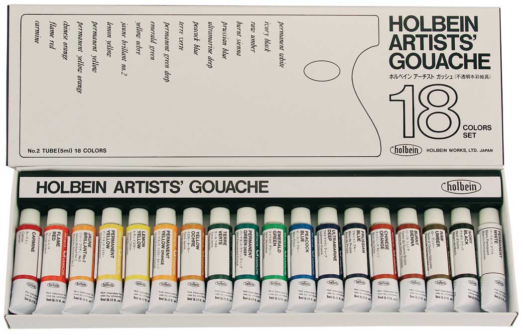 Holbein Designer Gouache 84-Color Set, Pens, Calligraphy Pens