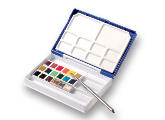 Holbein Artists' Watercolor Palm Box Set of 12, Half Pans