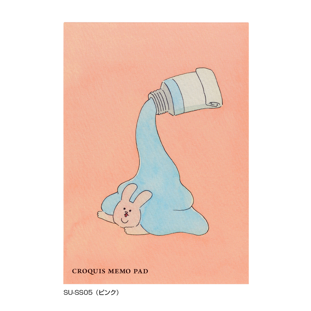 Holbein Croquis Memo Pad Bunny Peach Covered Wet Paint Artists