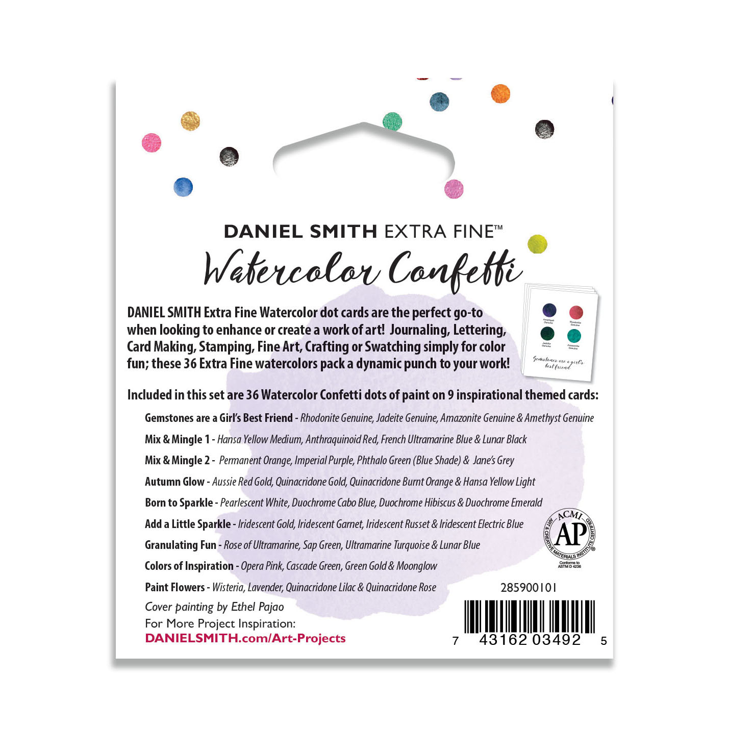 Daniel Smith Extra-Fine Watercolor Confetti 36-Color Dot Cards Pack - Wet Paint  Artists' Materials and Framing