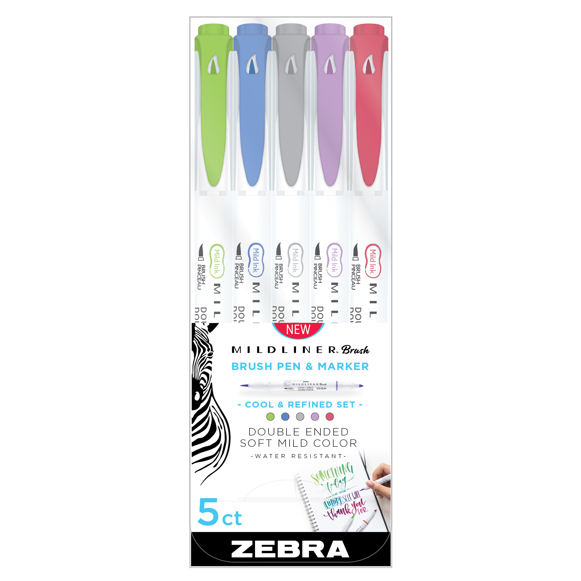 Zebra Mildliner Double-Ended Brush Pen Vermillion