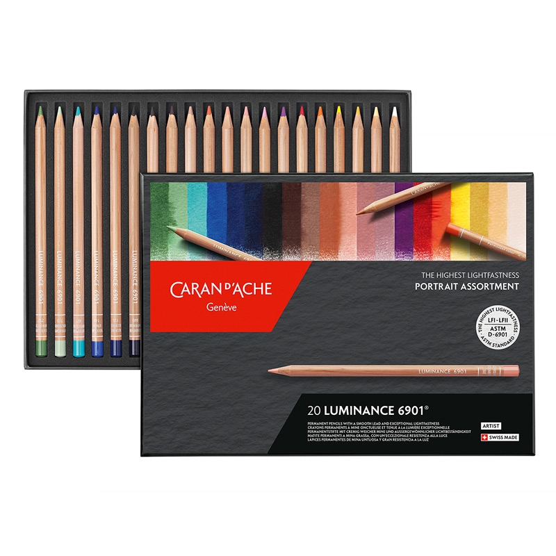 Caran d'Ache Luminance Colored Pencil 20 Color Portrait Set