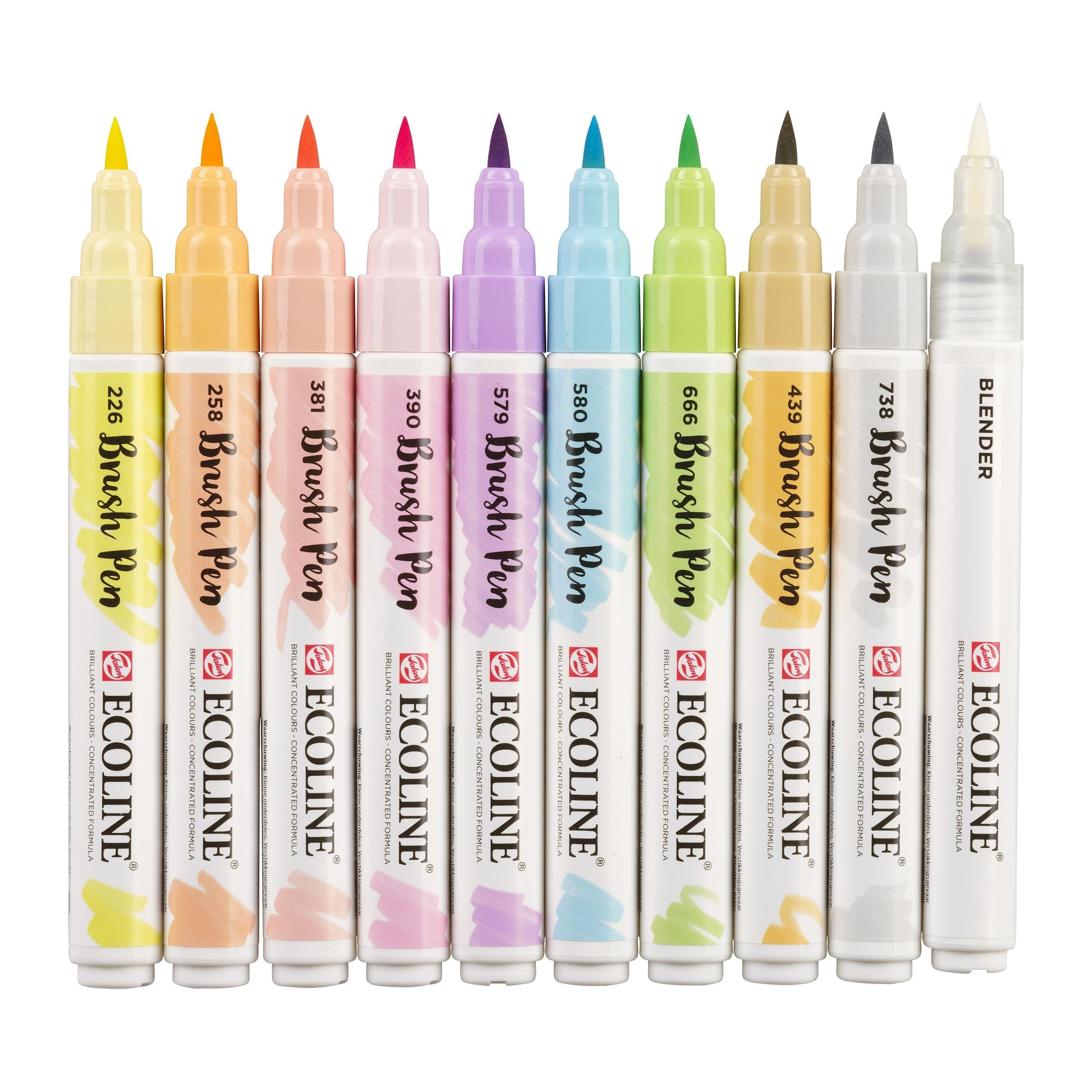 zege onvergeeflijk in de tussentijd Talens Ecoline Brush Pen Set 10 Pastel - Wet Paint Artists' Materials and  Framing