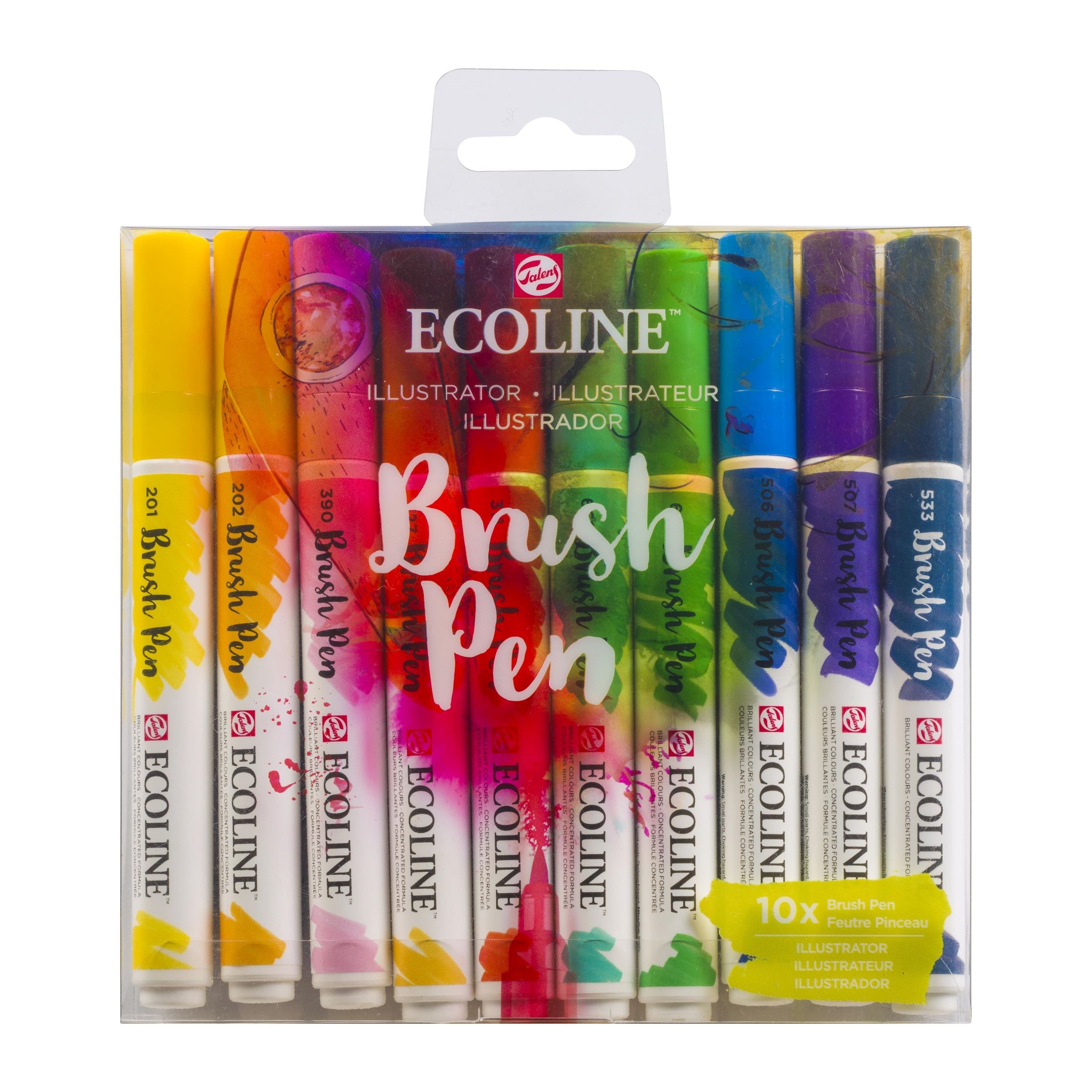 Talens Ecoline Brush Pen 10 set, Pastel Colors