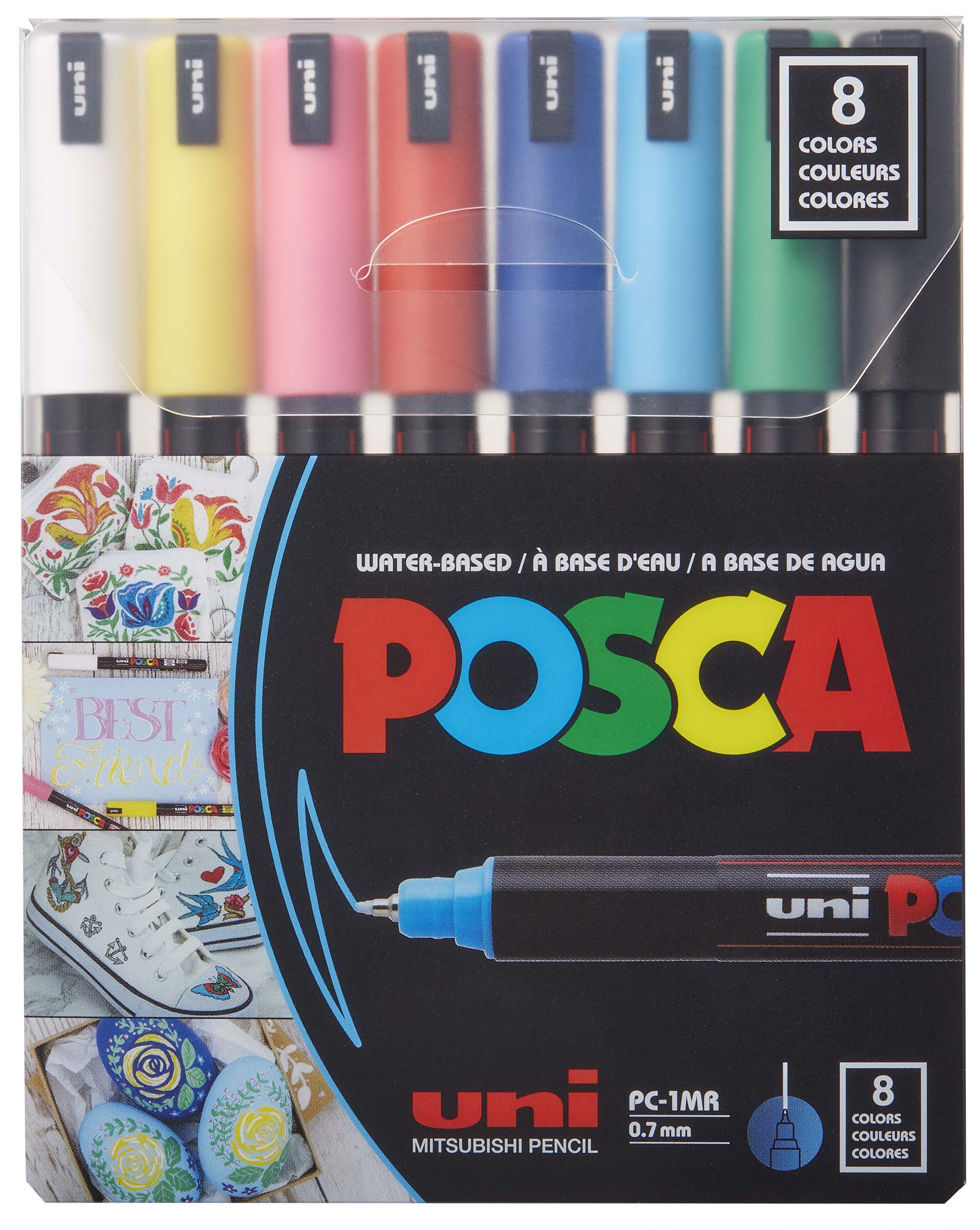 POSCA Paint Marker Medium 8 Color Set Mono Tone - Wet Paint