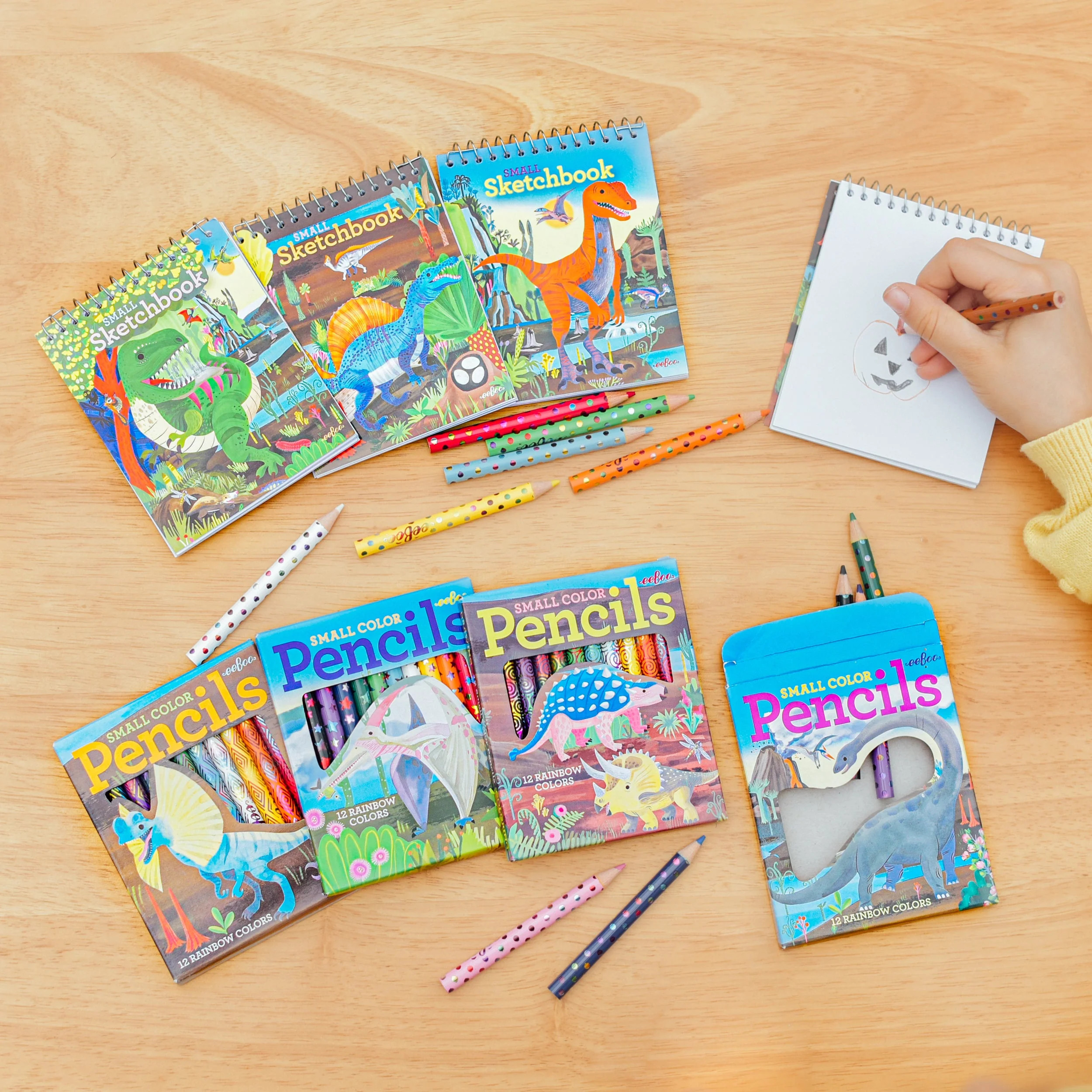 Eeboo Animal Color Eeboo Small Dino Pencils 12 Color Set - Assorted Styles - Wet Paint ...