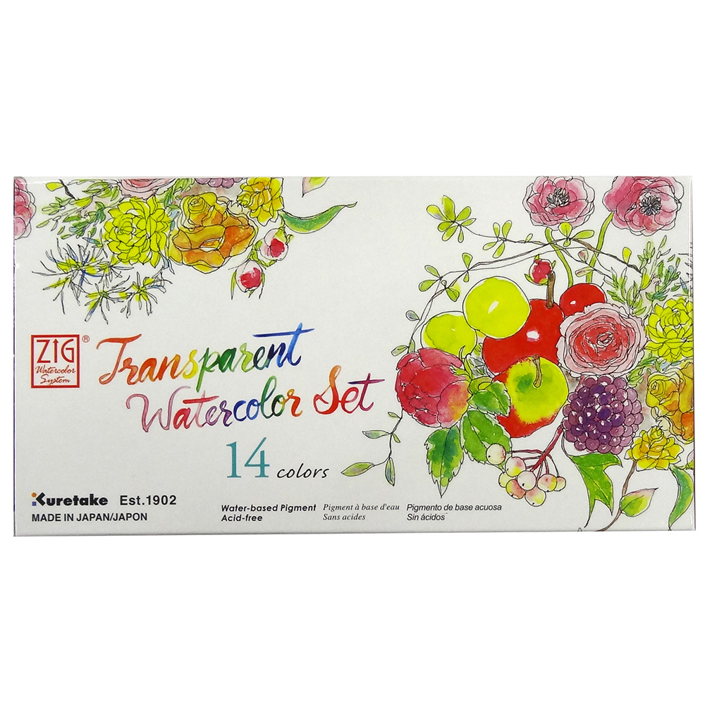 Kuretake Zig® Gansai Tambi 14-Color Portable Watercolor Set