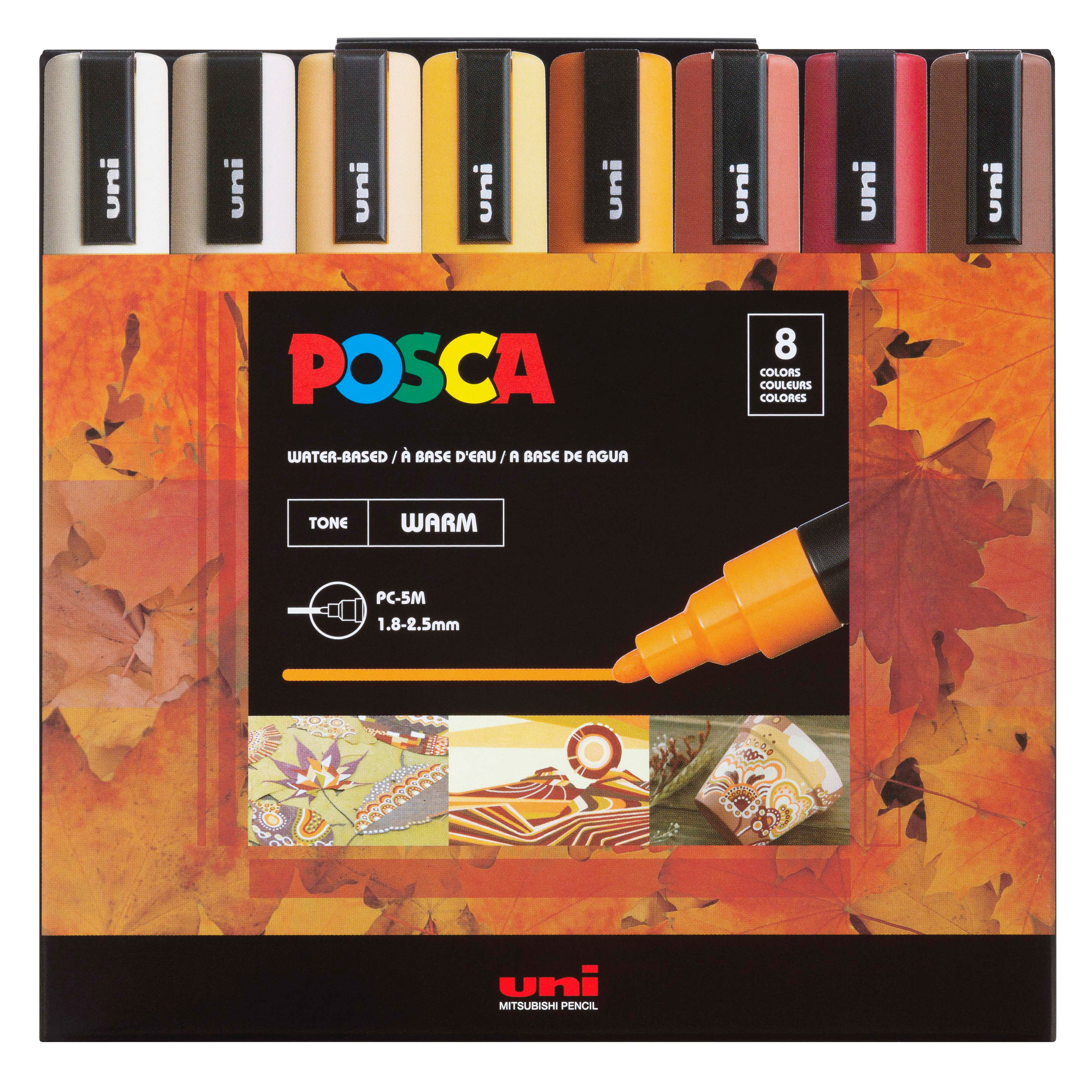 Posca Acrylic Paint Marker Set 8-Color Medium - Meininger Art Supply