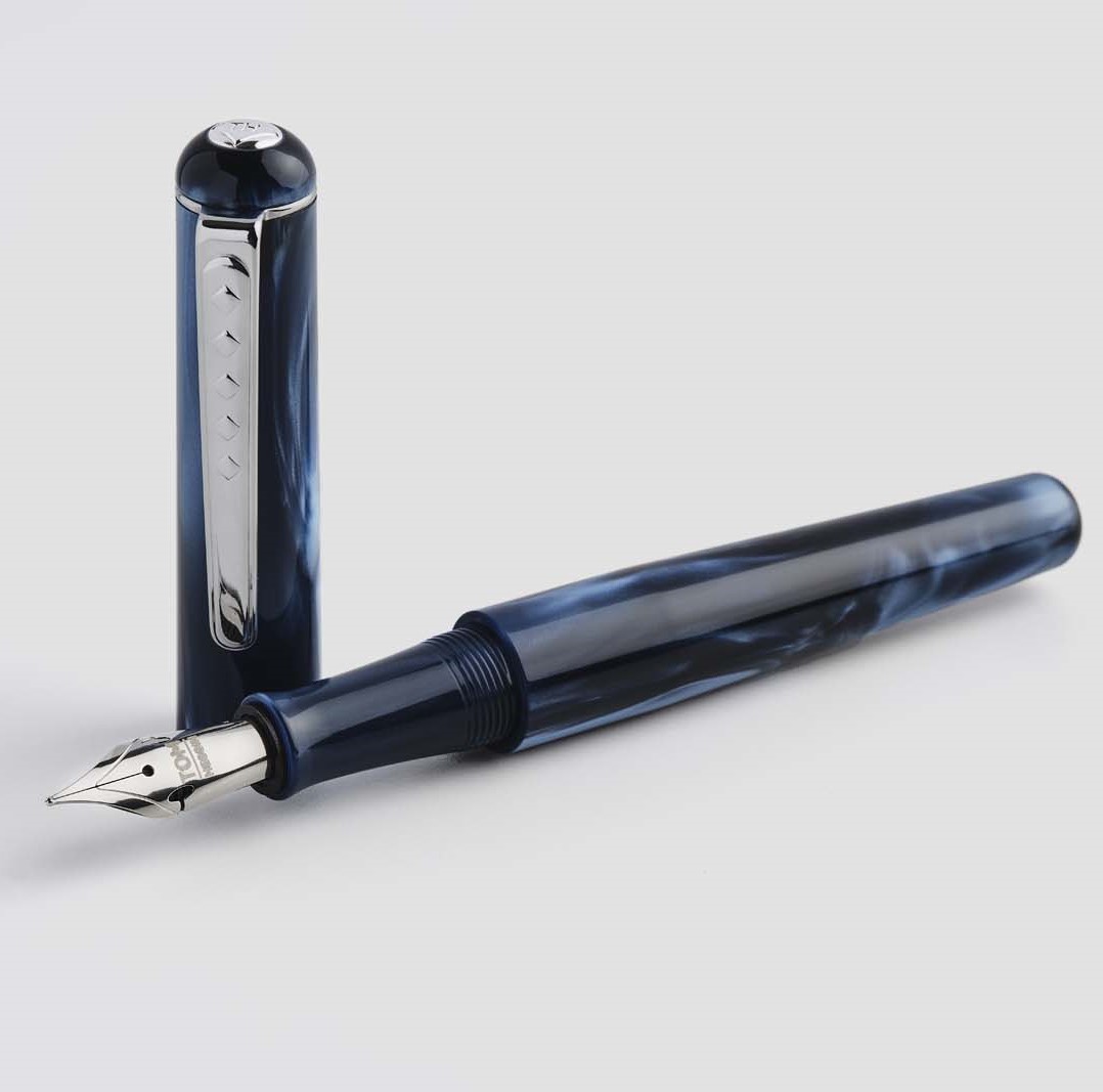 【美品】初回ロットOvaltone / FOUNTAIN HS-model Tom Hessin Fountain Pen Flex Nib Signature Blue - Wet Paint
