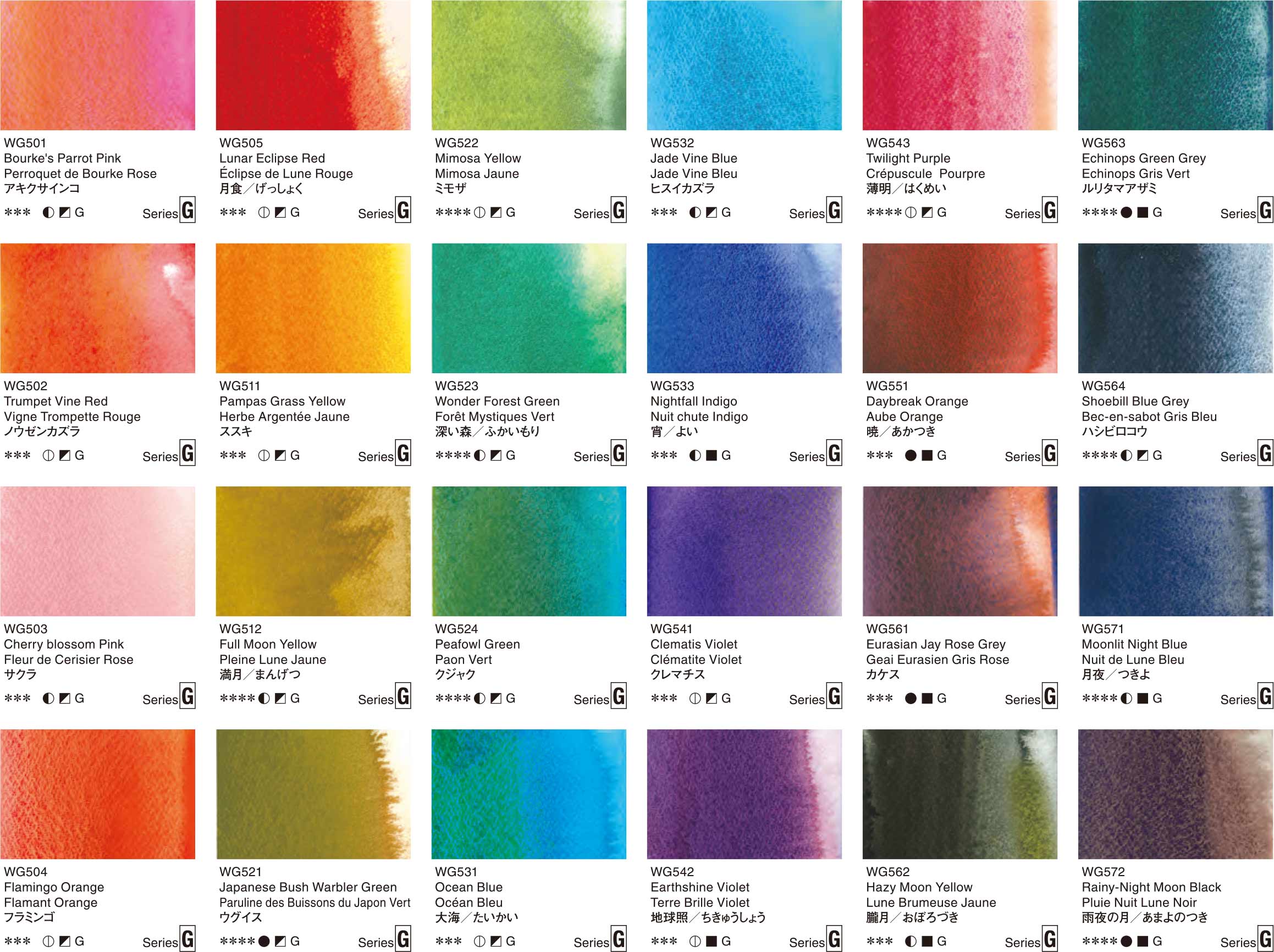 Holbein Granulating Watercolor 6 Color Set Bird Wet Paint Artists
