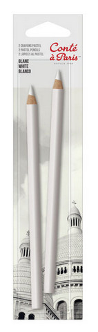 Conte Crayon 2-Pack (Traditional): White 2B