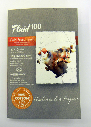 Fluid 100 Watercolor Paper Easy-Block 140lb Cold Press 4x6