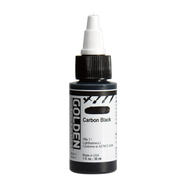 Golden High Flow Acrylic 1oz. Carbon Black - Wet Paint Artists' Materials  and Framing