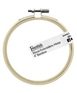 Essentials by Leisure Arts Wood Embroidery Hoop 4 Bamboo - wooden hoops  for crafts - embroidery hoop holder - cross stitch hoop - cross stitch  hoops