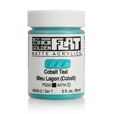 Golden SoFlat Matte Acrylfarbe - Cobalt Teal (6645-2), 2oz, Hochpigmentiert & Vegan