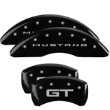 MGP 4 Caliper Covers Engraved Front 2015/Mustang Engraved Rear 2015/GT Black finish silver ch (10201S2MGBK)