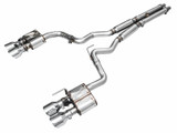 AWE 2024 Ford Mustang Dark Horse S650 RWD SwitchPath Cat-Back Exhaust w/ Quad Chrome Silver Tips