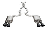 Corsa 20-22 Ford Mustang GT500 3.0in Dual Rear Exit Catback w/ Twin 5.0in Black Slash Cut Pro Tips