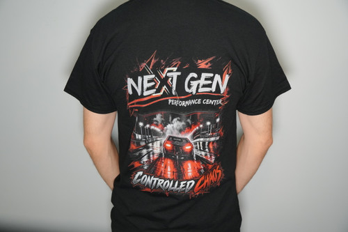 Next Gen “Controlled Chaos” Drag Racing T-Shirt – Black