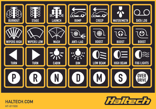 Haltech CAN Keypad Label Set